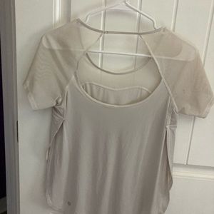 Lululemon size 4 white mesh top